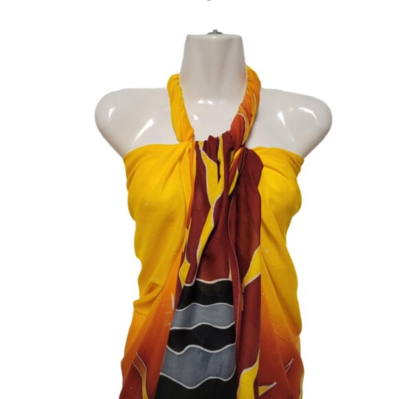 Cover Up Long Wrap, Halter or Strapless Wrap Dress Cotton Coverups - Picture 11 of 12